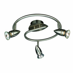 Massive Comet 3 Spotlight Spiral Ceiling Light Matt Chrome (Includes 3 x 50 Watts GU10 Bulb)