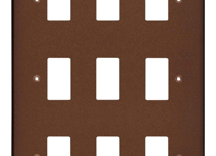 Varilight 9-Gang Grid Plate (Triple Twin Plate) Mocha XDMPG9-P