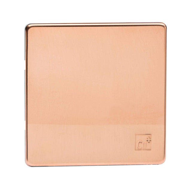Varilight XDYSBS.AC Screwless Antimicrobial Copper 1-Gang Single Blank Plate