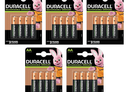 10 x Duracell 4 Pack AA 1300mAh 1.2V NiMH Pre-Charged Rechargeable Batteries HR6 (40 Batteries)