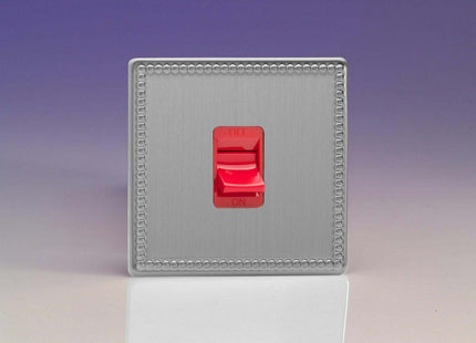 Varilight 45 Amp Cooker Switch (Single Size), Dimension Screwless Jubilee Brushed Steel XDY45SWS.JS