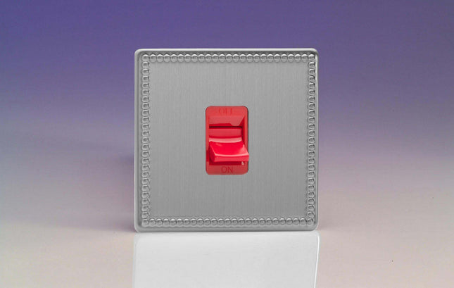 Varilight 45 Amp Cooker Switch (Single Size), Dimension Screwless Jubilee Brushed Steel XDY45SWS.JS