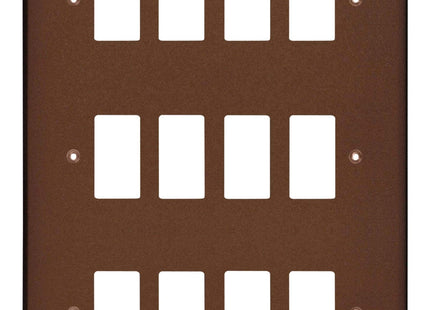 Varilight 12-Gang Grid Plate (Triple Twin Plate) Mocha XDMPG12-P