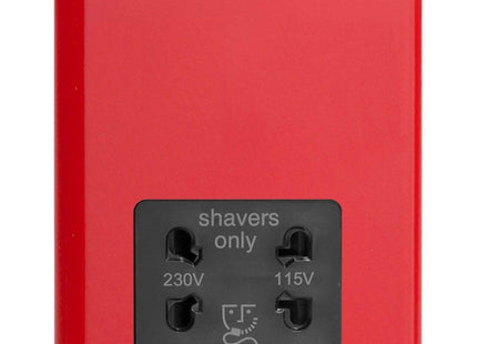 Varilight Pillar Box Red Dual Voltage Shaver Socket