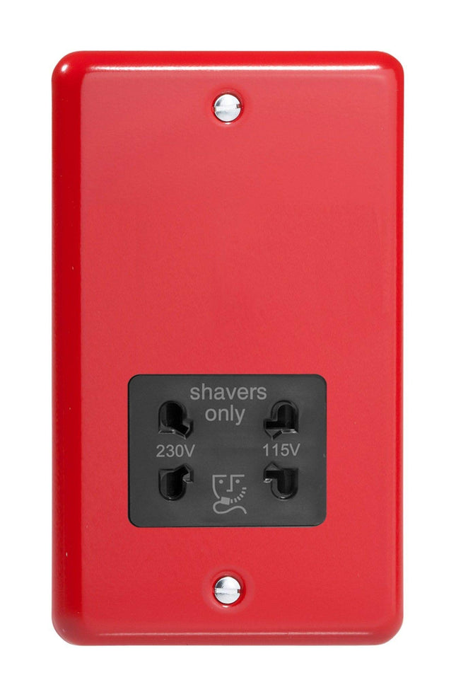 Varilight Pillar Box Red Dual Voltage Shaver Socket