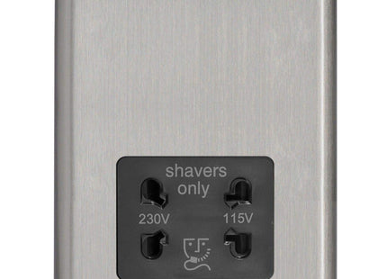 Varilight Dual Voltage Shaver Plug Socket 240V/115V 240V/115V Matt Chrome XSSSB