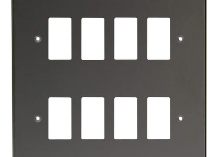 Varilight 8-Gang Grid Plate (Double Twin Plate) Iridium XDIPG8-P