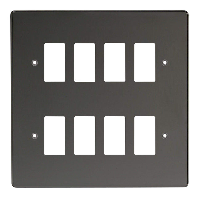 Varilight 8-Gang Grid Plate (Double Twin Plate) Iridium XDIPG8-P