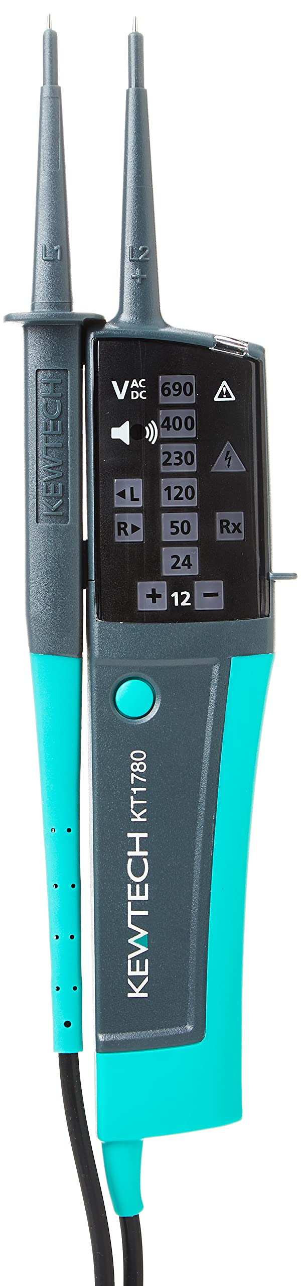 Kewtech KT1780 2-Pole Voltage Detector & Continuity Tester With LED Display and Torch, 690 V, Green, No Size