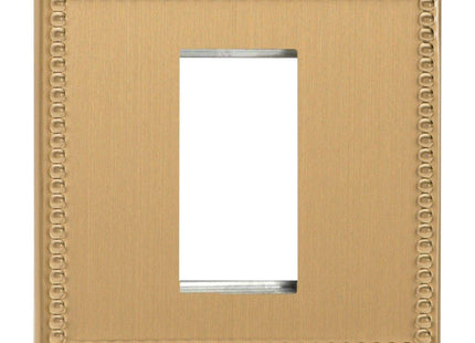 Varilight Single Size Data Grid Face Plate For 1 Data Module Width, Dimension Screwless Jubilee Brushed Brass XDYG1S.JB
