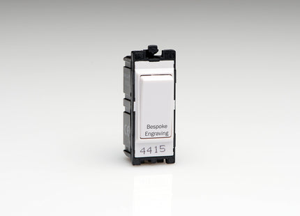 Varilight Engraved 20A 1-Way Double Pole Switch with Bespoke Engraving PowerGrid White G201DW.E