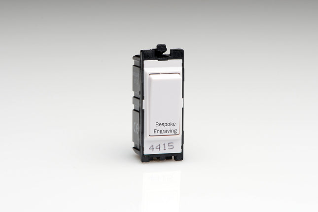 Varilight Engraved 20A 1-Way Double Pole Switch with Bespoke Engraving PowerGrid White G201DW.E