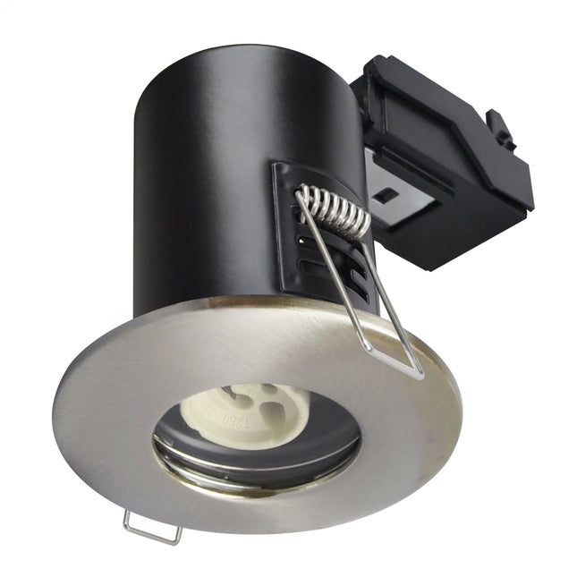 V-TAC VT-702 GU10 Shower FIRE Rated Downlight Fitting IP65-SATIN Nickel