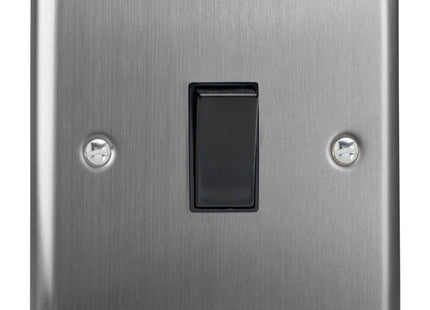 Varilight XTBPB Classic Brushed Steel 1-Gang 10A Retractive Light Switch