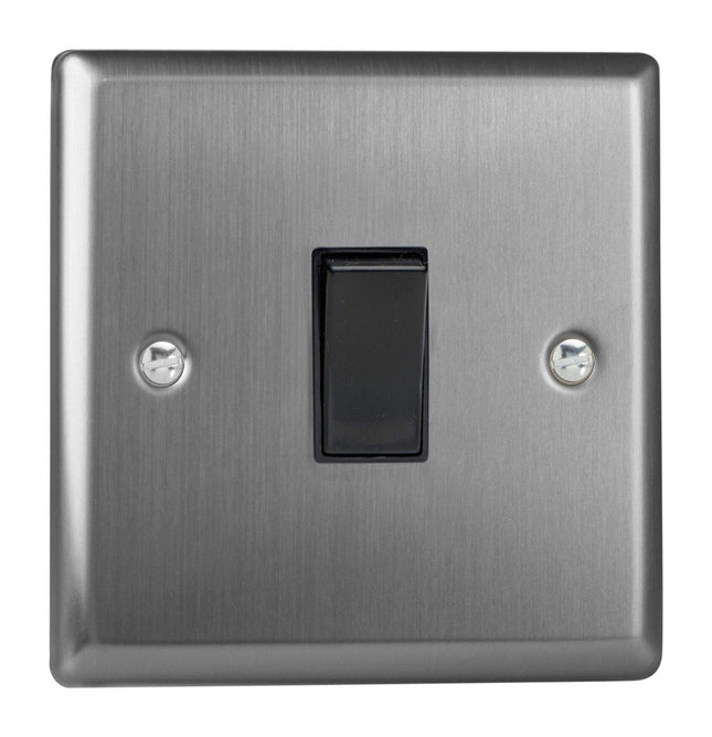 Varilight XTBPB Classic Brushed Steel 1-Gang 10A Retractive Light Switch