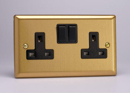 Varilight 2-Gang 13A Double Pole Switched Socket