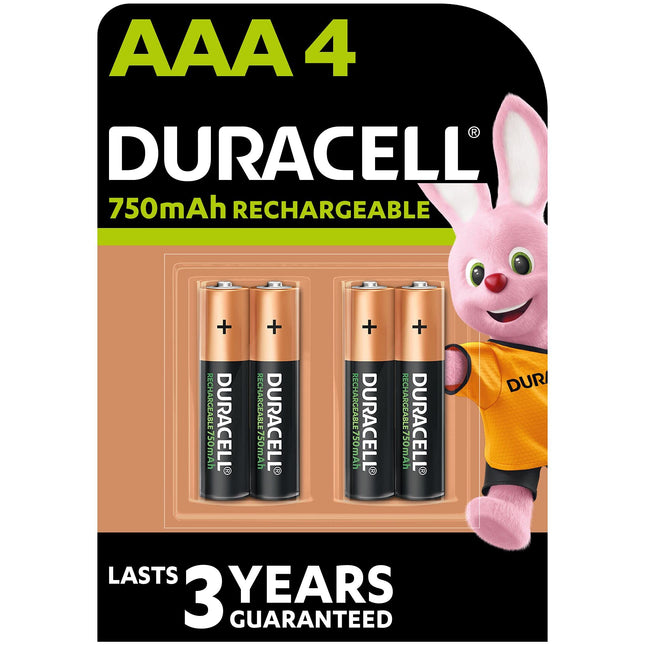 Duracell Rechargeable AAA 750 mAh Batteries,10 x pack of 4 (40 batteries)