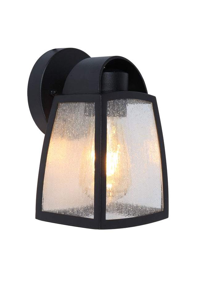 Lutec Outdoor Wall Lamp Lantern Garden Patio Light Aluminium Glass Down Spotlight Black up to 40 Watt