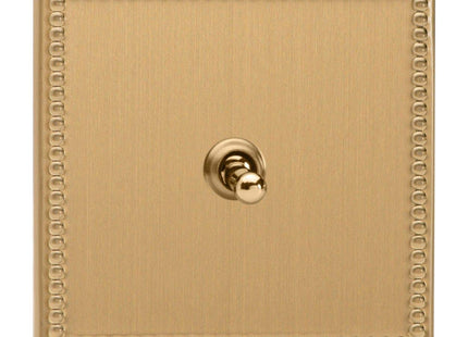 Varilight 1-Gang (Single), (3 Way) intermediate Classic Toggle Switch, Dimension Screwless Jubilee Brushed Brass XDYT7S.JB