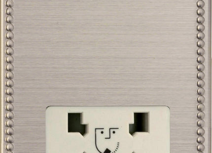 Varilight Dual Voltage Shaver Socket, Dimension Screwless Jubilee Brushed Steel XDYSSWS.JS
