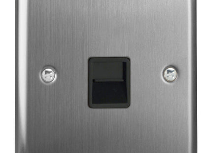 Varilight XTTSB Classic Brushed Steel 1-Gang Telephone Slave (Extension) Socket