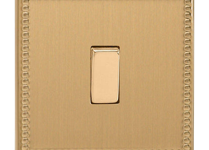 Varilight 1-Gang (Single), 1 or 2 Way 10 Amp Switch, Dimension Screwless Jubilee Brushed Brass XDY1S.JB
