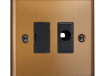 Varilight XY6UFOB.BZ Urban Brushed Bronze 1-Gang 13A Unswitched Fused Spur + Flex Outlet