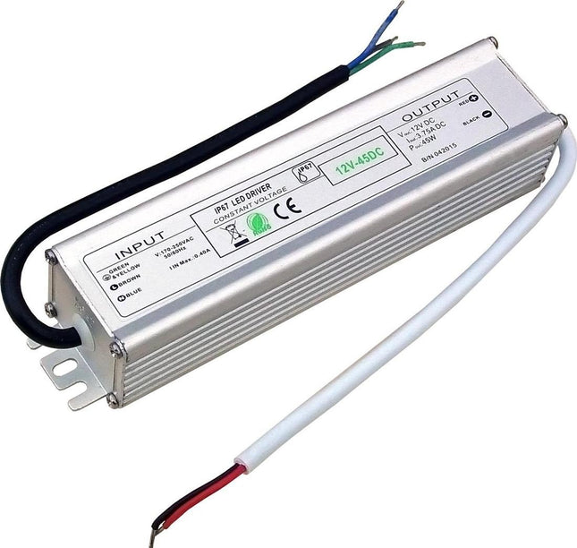 Deltech 12V45IP67 DC Sealed Prewired Constant Voltage Power Driver