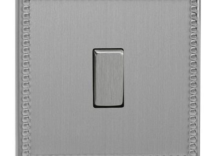 Varilight 1-Gang (Single), (3 Way) Intermediate 10 Amp Switch, Dimension Screwless Jubilee Brushed Steel XDY7S.JS