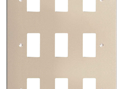 Varilight XDNPG9 PowerGrid Satin Chrome 9-Gang Grid Plate (Triple Twin Plate)