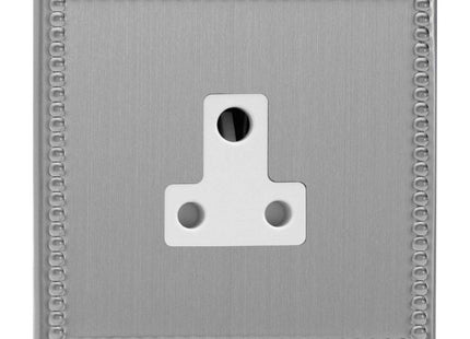 Varilight 1-Gang (Single), 5 Amp Round Pin Socket, Dimension Screwless Jubilee Brushed Steel XDYRP5AWS.JS