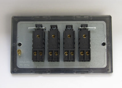 Varilight 4-Gang 10A 1- Or 2-Way Rocker Switch (Twin Plate)