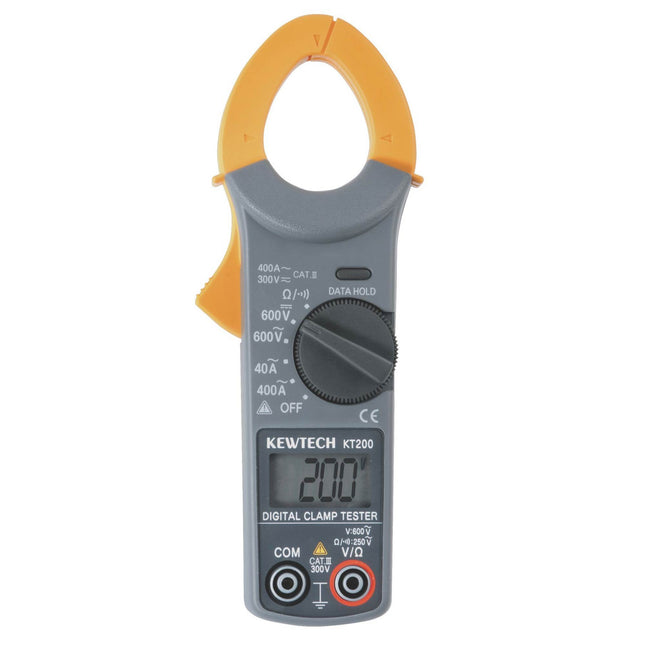 Kewtech KT200 Digital AC Clamp Meter 400A Measures Voltage Tester, AC Current, Resistance, Continuity, Grey