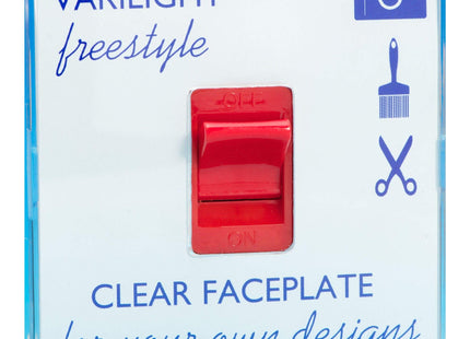 Varilight 45A Cooker Switch (Single Plate, Red Rocker) XIF45C