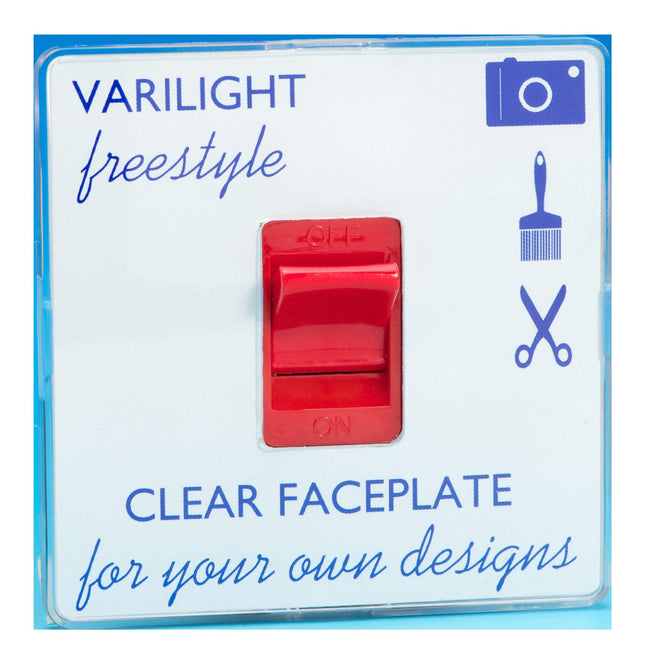 Varilight 45A Cooker Switch (Single Plate, Red Rocker) XIF45C