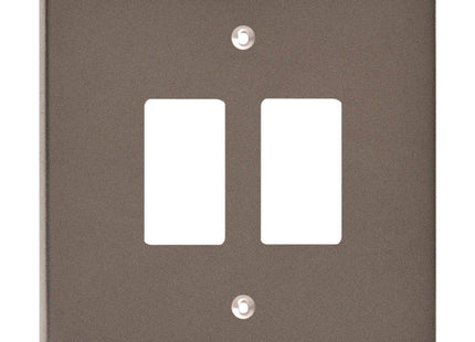 Varilight 2-Gang Grid Plate (Single Plate) Pewter XDRPG2-P