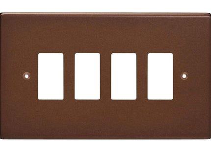 Varilight 4-Gang Grid Plate (Twin Plate) Mocha XDMPG4-P