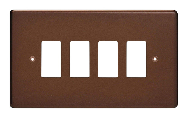Varilight 4-Gang Grid Plate (Twin Plate) Mocha XDMPG4-P