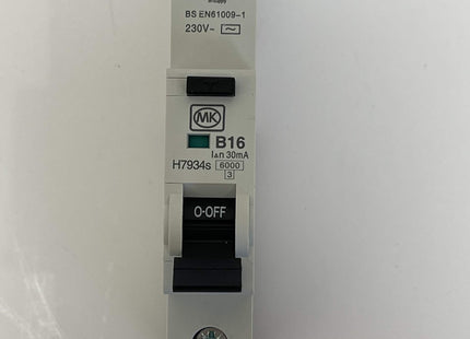 MK 16a / 16 AMP RCBO B TYPE 30ma AC SENTRY 1 MOD 7934s