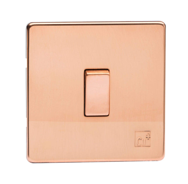 Varilight XDY7S.AC Screwless Antimicrobial Copper 1-Gang 10A Intermediate Rocker Light Switch