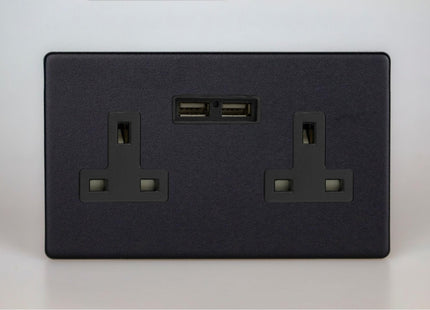 Varilight 2-Gang 13A Unswitched Socket + 2X5v Dc 2100Ma Usb Charging Ports