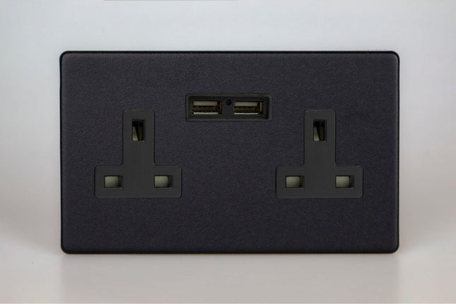 Varilight 2-Gang 13A Unswitched Socket + 2X5v Dc 2100Ma Usb Charging Ports