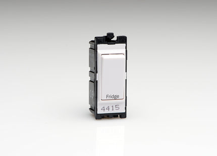 Varilight Engraved 20A 1-Way Double Pole Switch 'Fridge' PowerGrid White G201DW.FG