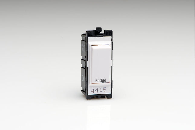 Varilight Engraved 20A 1-Way Double Pole Switch 'Fridge' PowerGrid White G201DW.FG