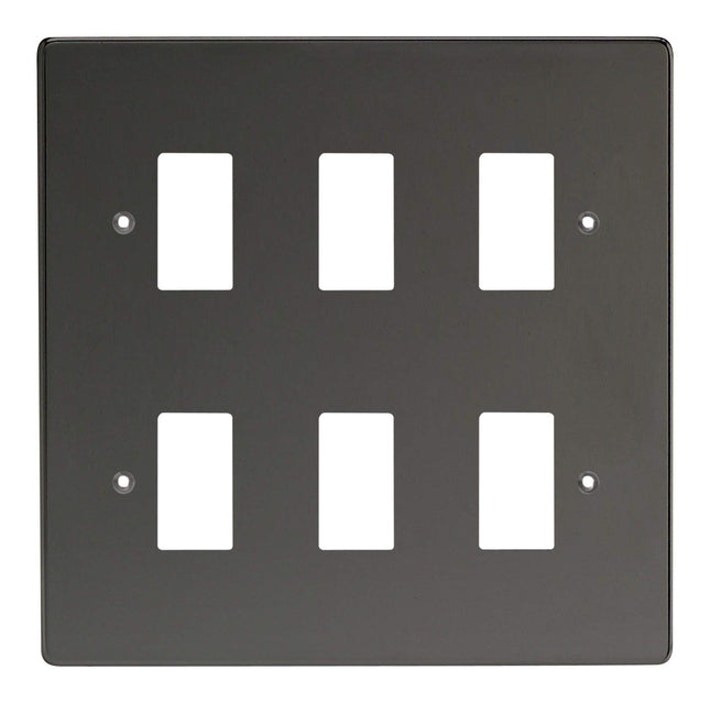 Varilight 6-Gang Grid Plate (Double Twin Plate)