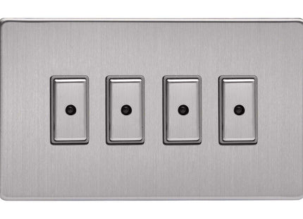Varilight JDSE104S Dimmer Switch Brushed Steel 4 Gang