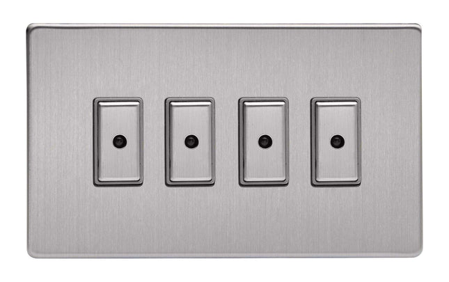Varilight JDSE104S Dimmer Switch Brushed Steel 4 Gang