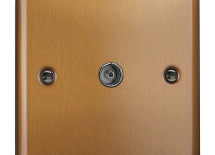 Varilight Urban Brushed Bronze 1-Gang Co-axial TV Socket Neutral Insert