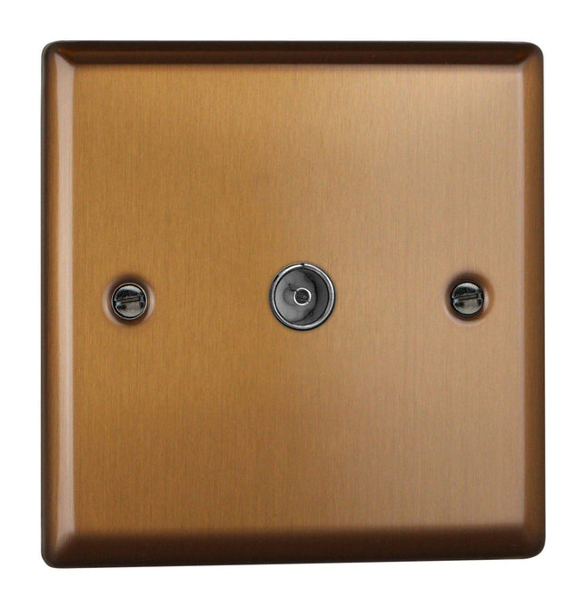 Varilight Urban Brushed Bronze 1-Gang Co-axial TV Socket Neutral Insert