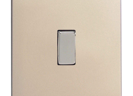 Varilight 1-Gang 10A Intermediate Rocker Light Switch Satin Chrome XDN7S